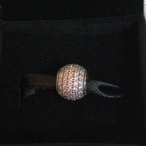 Authentic Retired SS Light Pink Pave light Pandora
